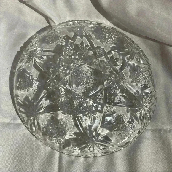Vintage Anchor Hocking 11” Star Of David Crystal Platter - Picture 2 of 4